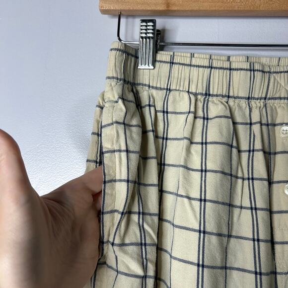 Madewell Plaid Flannel Long Sleeve Pajama Set Women’s Small Cream Lounge Cozy - Picture 14 of 15